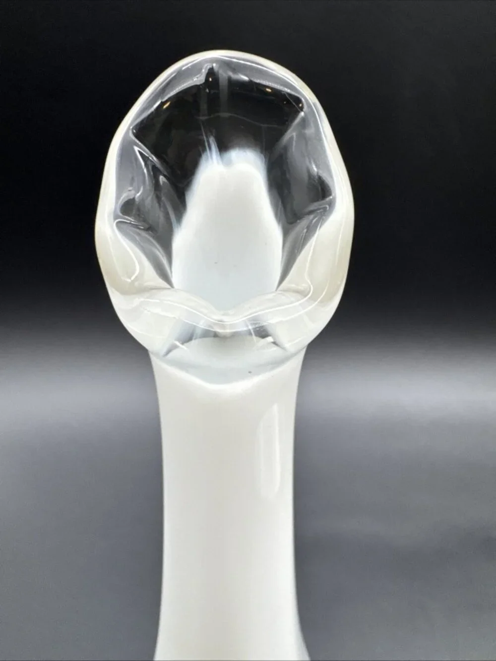 VTG Fenton Glass Opalescent Country Garden Cottage Floral Swung Bud Vase Signed